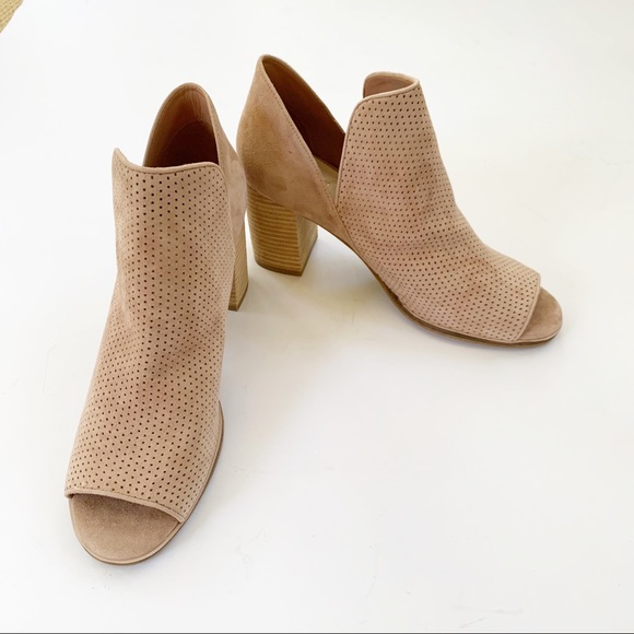 Cole Haan Shiloh Open Toe Perforated Suede Bootie - Picture 4 of 14